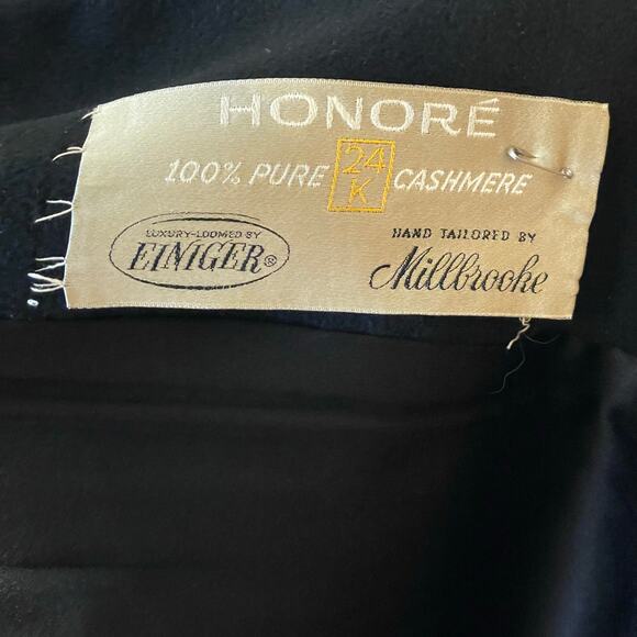 Honore L 100% Cashmere jacket trench coat black luxury button winter minimalist - Picture 4 of 9